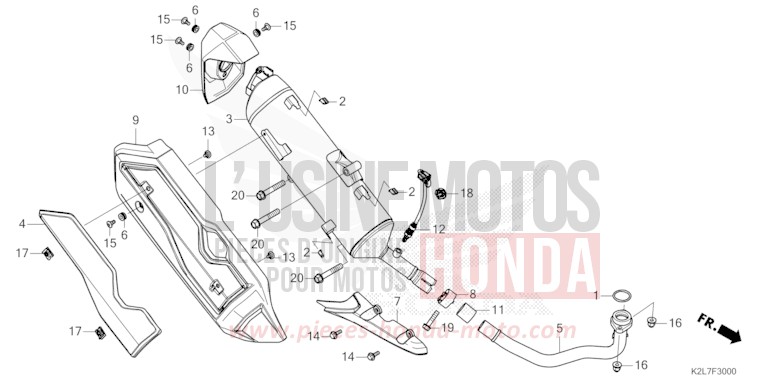 SILENCIEUX D'ECHAPPEMENT von ADV 350 SPANGLE SILVER METALLIC (NHA49) von 2023